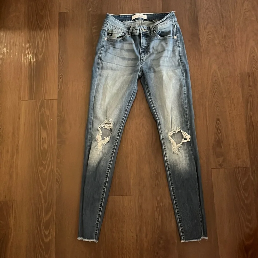 KanCan Ripped Knee Skinny Jeans - Picture 1 of 10